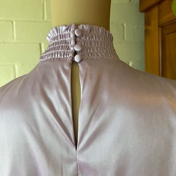 𝅺NANETTE Lepore satin prom/evening gown high low color orchid bloom size 2 - Picture 6 of 6